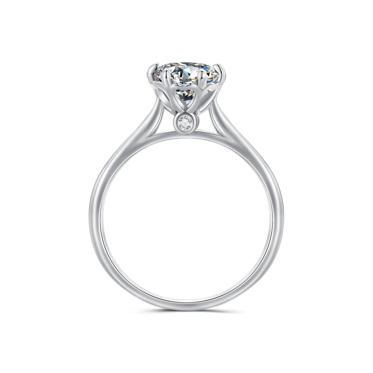 925 Sterling Silver Moissanite 1 Carat Ring Size 6 for Women