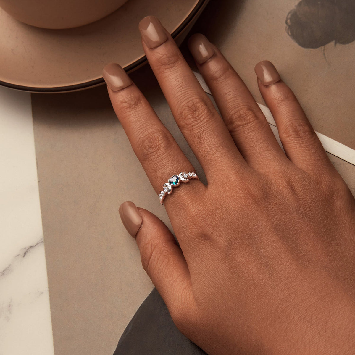 925 Sterling Silver Ring with Pavé Setting CZ, Size 7.0, Women’s Jewelry
