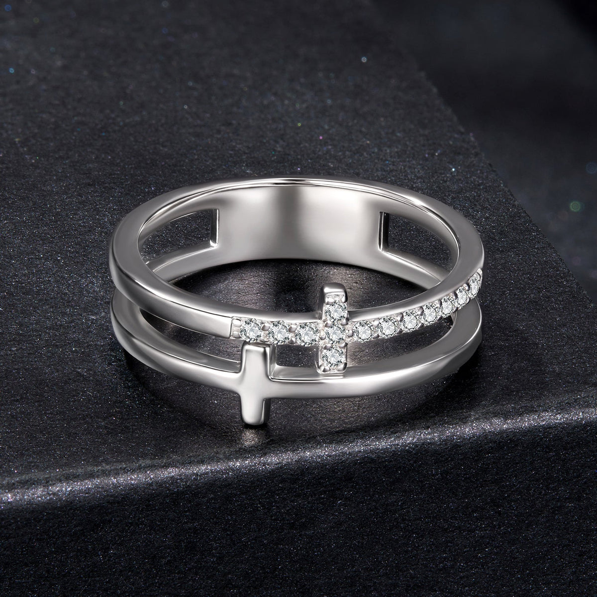 925 Sterling Silver Moissanite Engagement Ring for Women Size 6