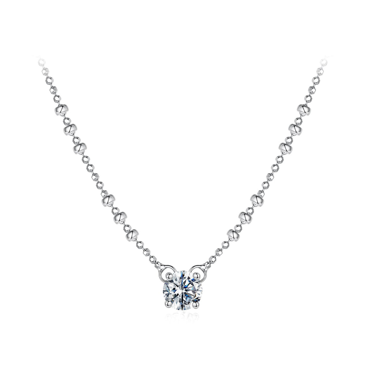 925 Sterling Silver 0.5 Carat Moissanite Necklace for Women