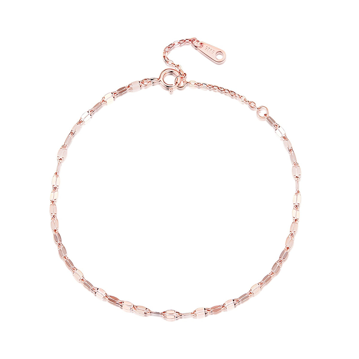 925 Sterling Silver Adjustable Rose Gold Bracelet for Women