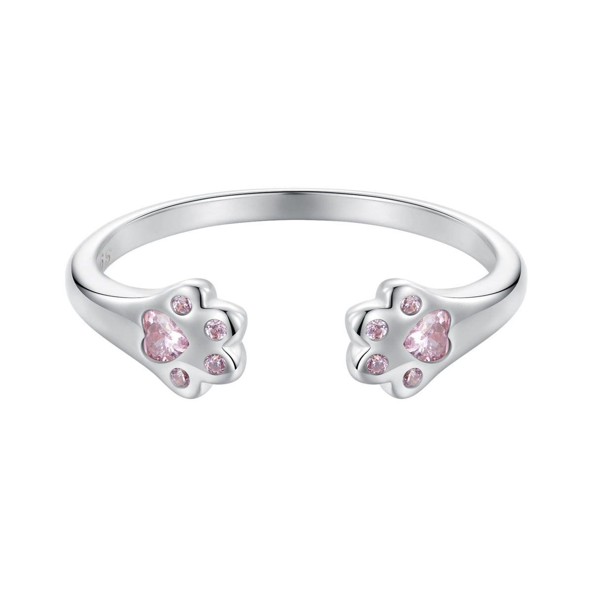 925 Sterling Silver White Gold Plated Pavé Setting CZ Ring