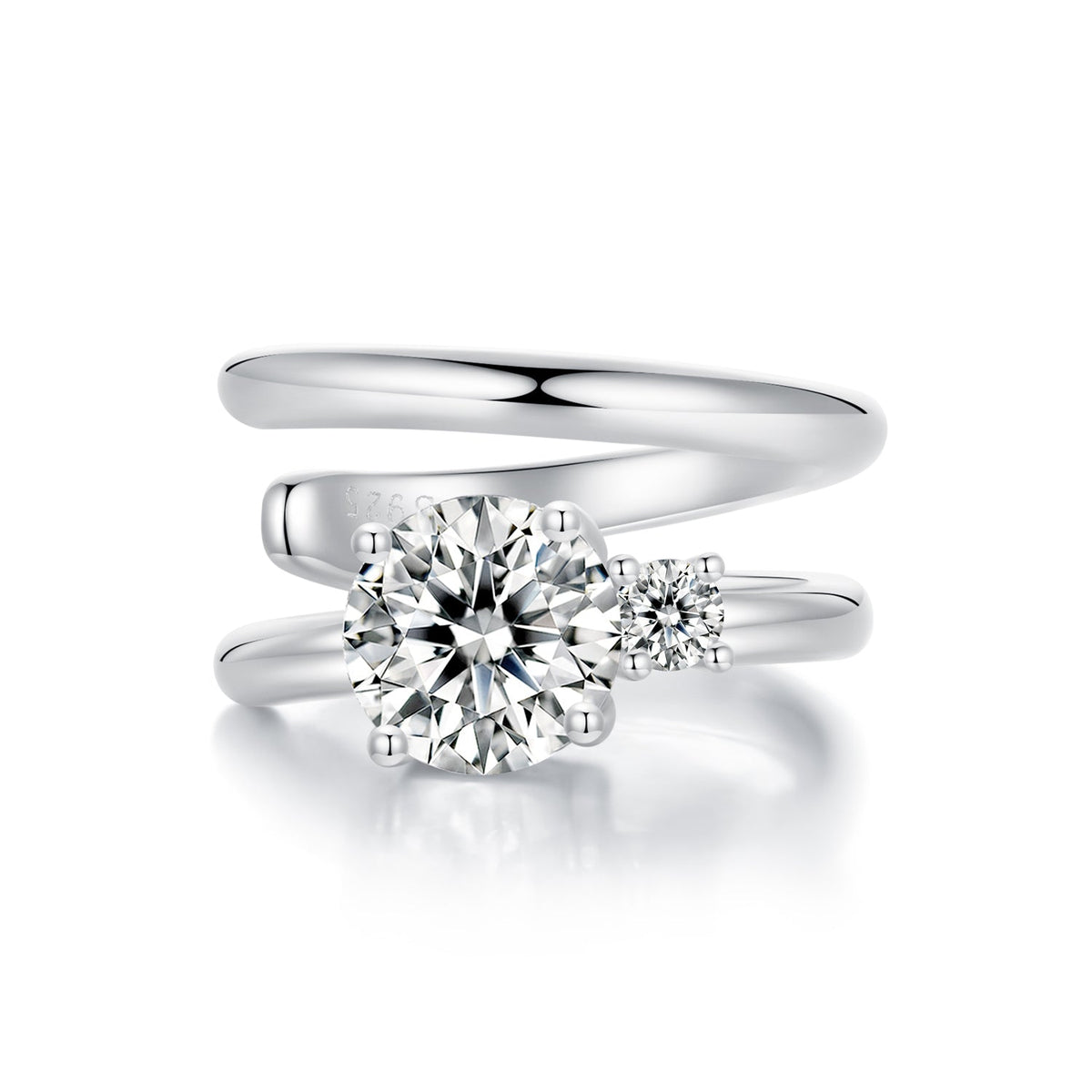 925 Sterling Silver 5mm Moissanite Earrings for Women, 13x8mm, White Gold Plated