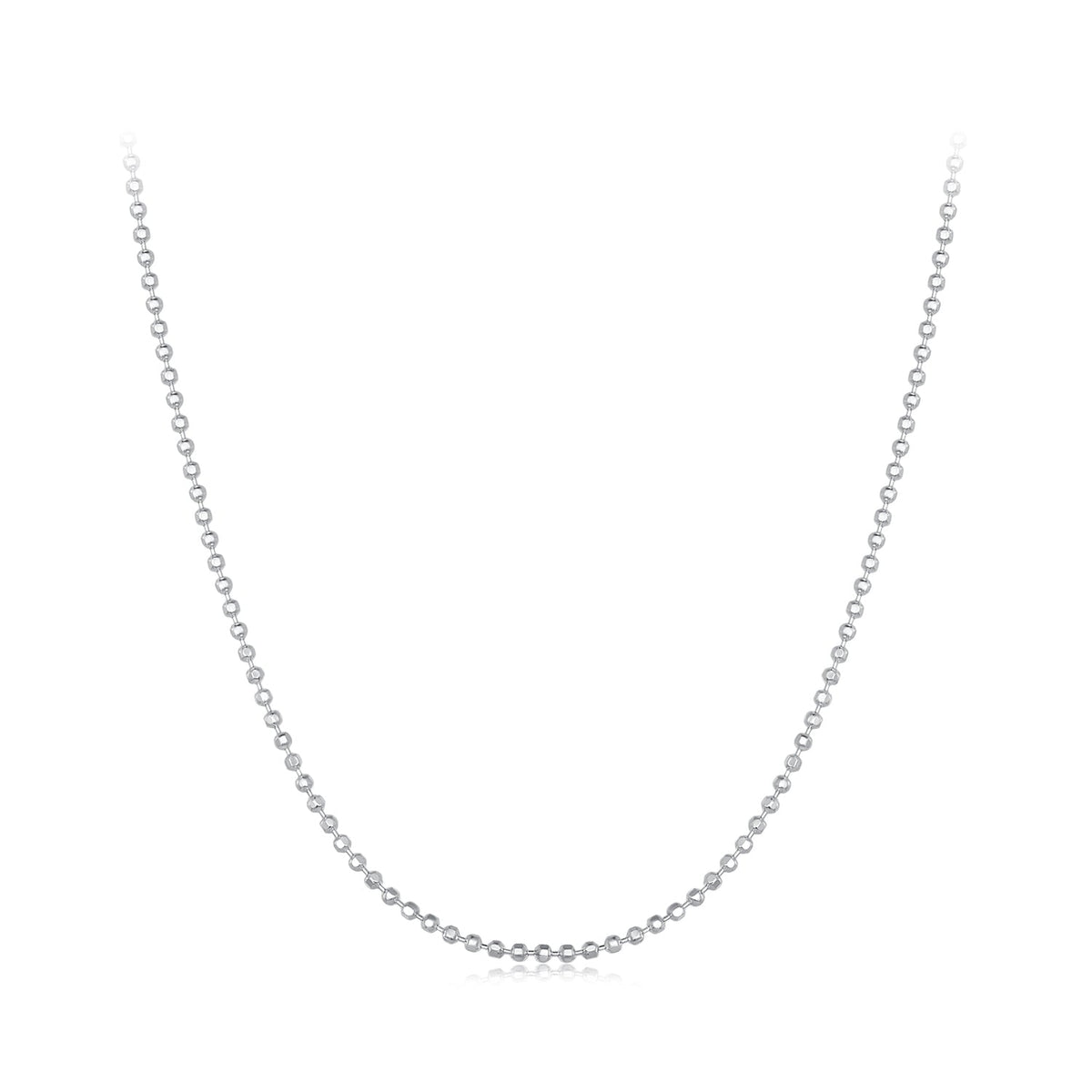 925 Sterling Silver Plated Platinum Necklace 400+50mm for Women
