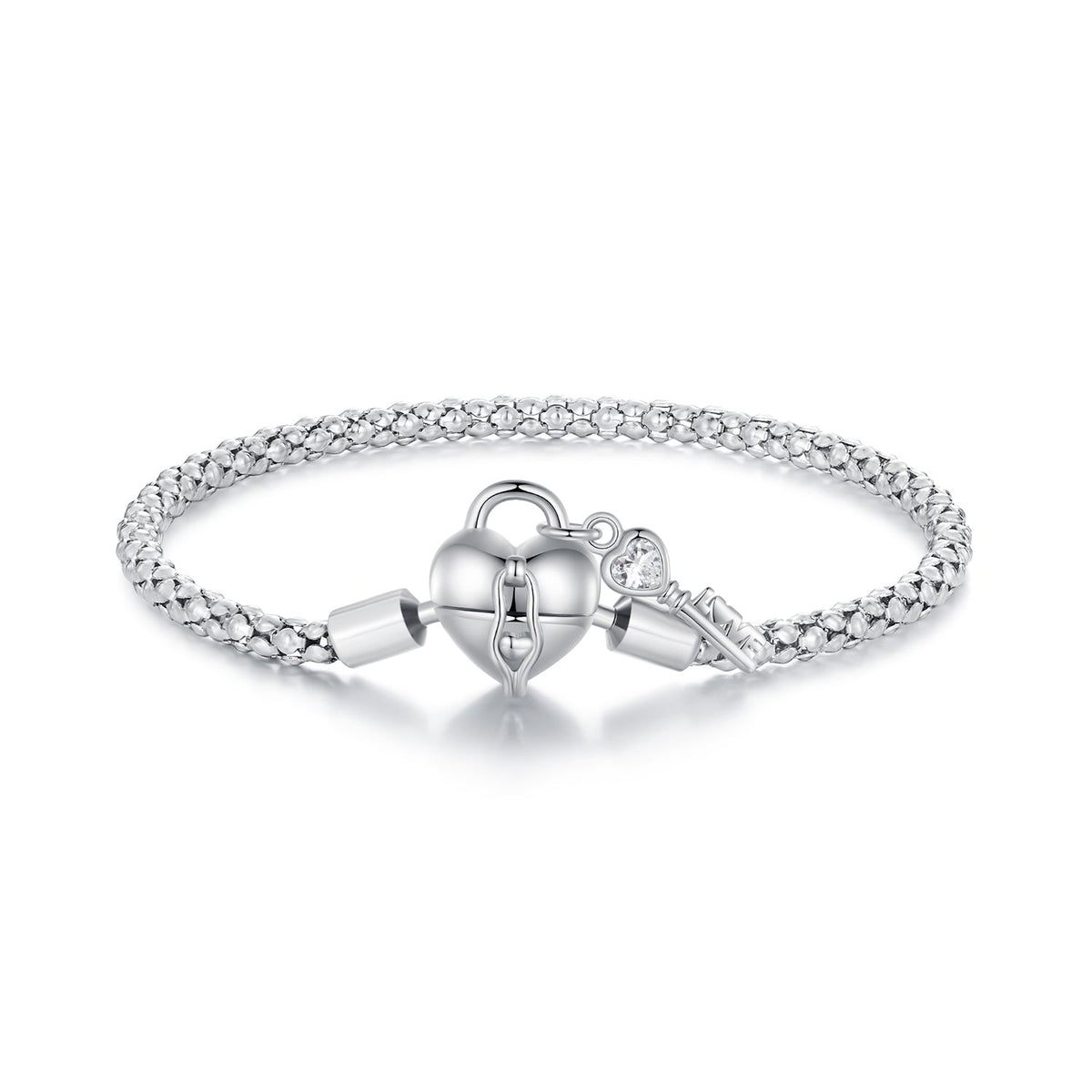 925 Sterling Silver Pavé Setting CZ Bracelet Size 17.0 for Women