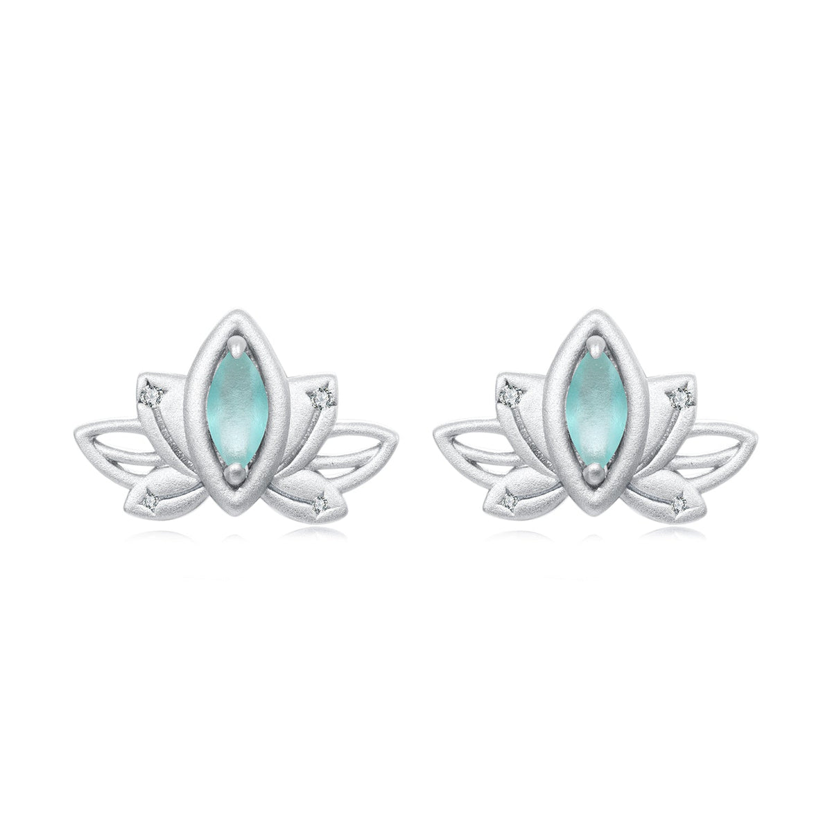 925 Sterling Silver Earrings with Pavé CZ and White Gold Plating, Size 0.9*1.3 cm for Women