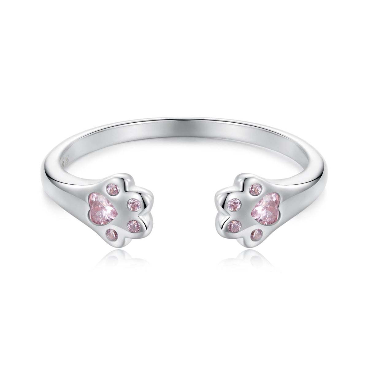 925 Sterling Silver White Gold Plated Pavé Setting CZ Ring