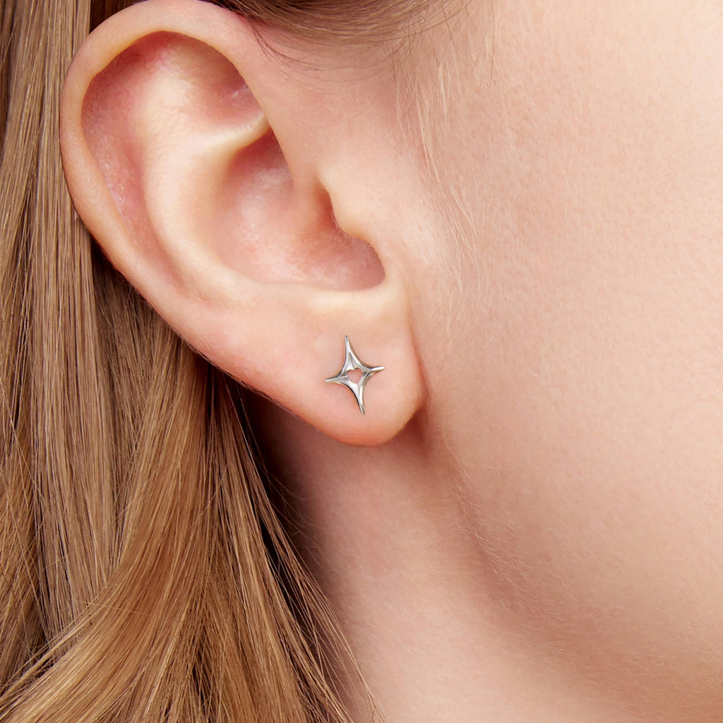 925 Sterling Silver Earrings 1.2x0.9cm