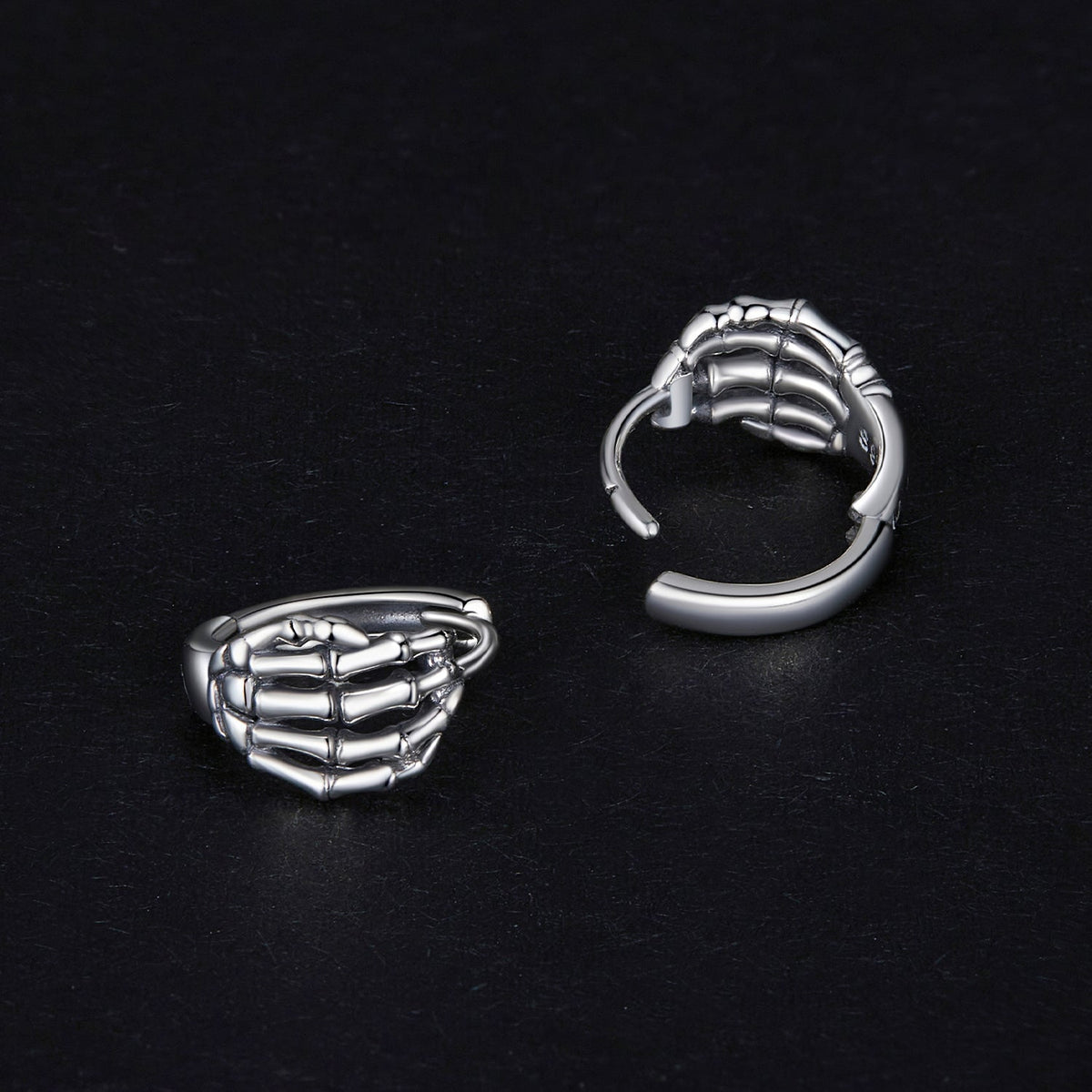 925 Sterling Silver Oxidized Earrings 12x7mm for Women