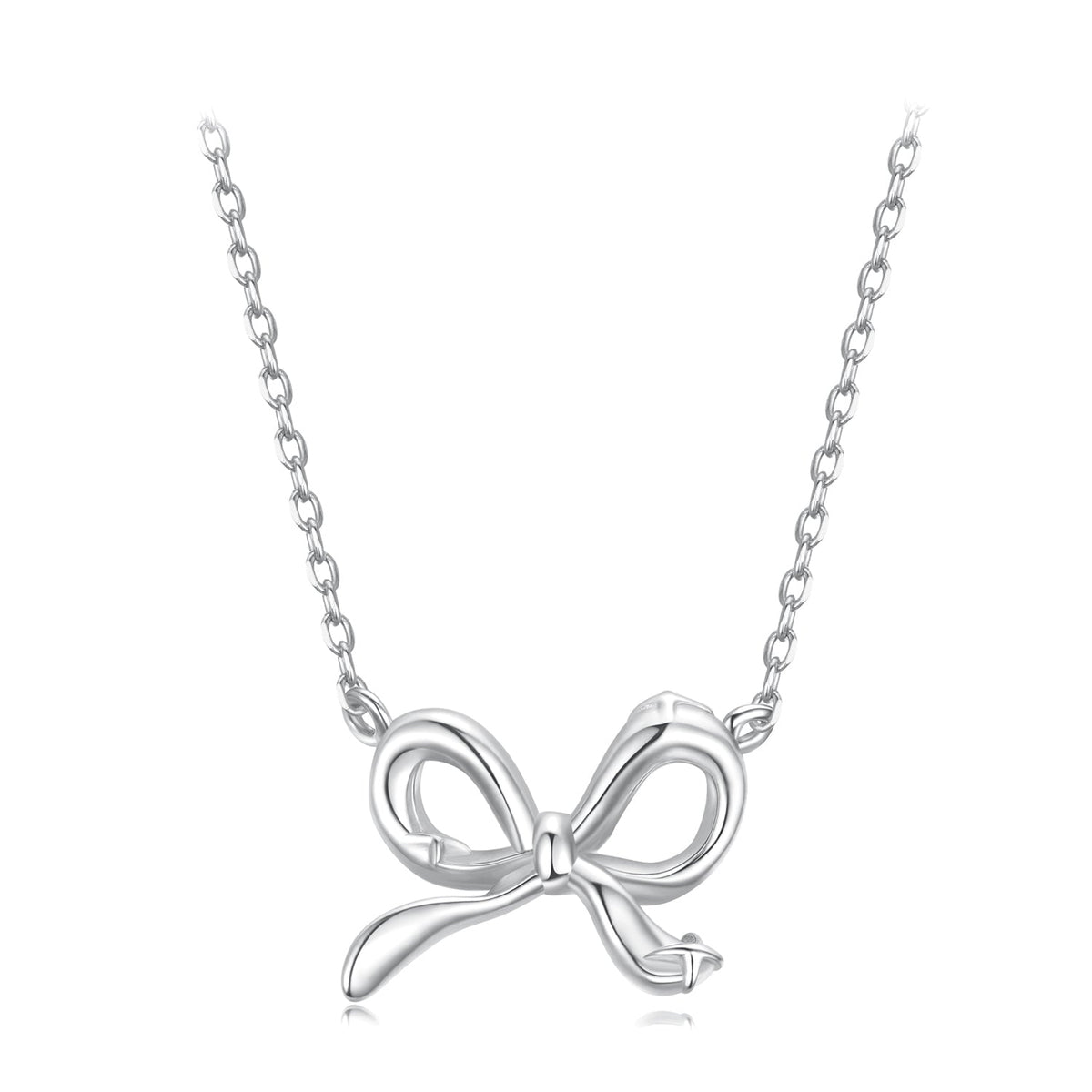 925 Sterling Silver Plated White Gold 40+5cm Adjustable Necklace for Women