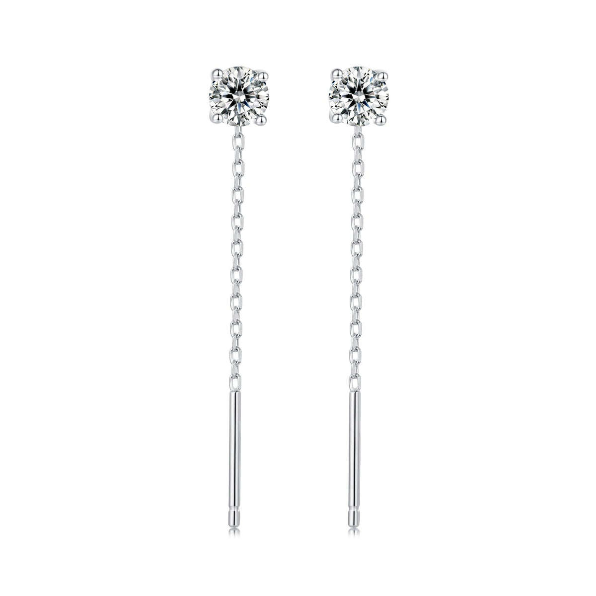 925 Sterling Silver 4.0 Carat Moissanite Earrings for Women