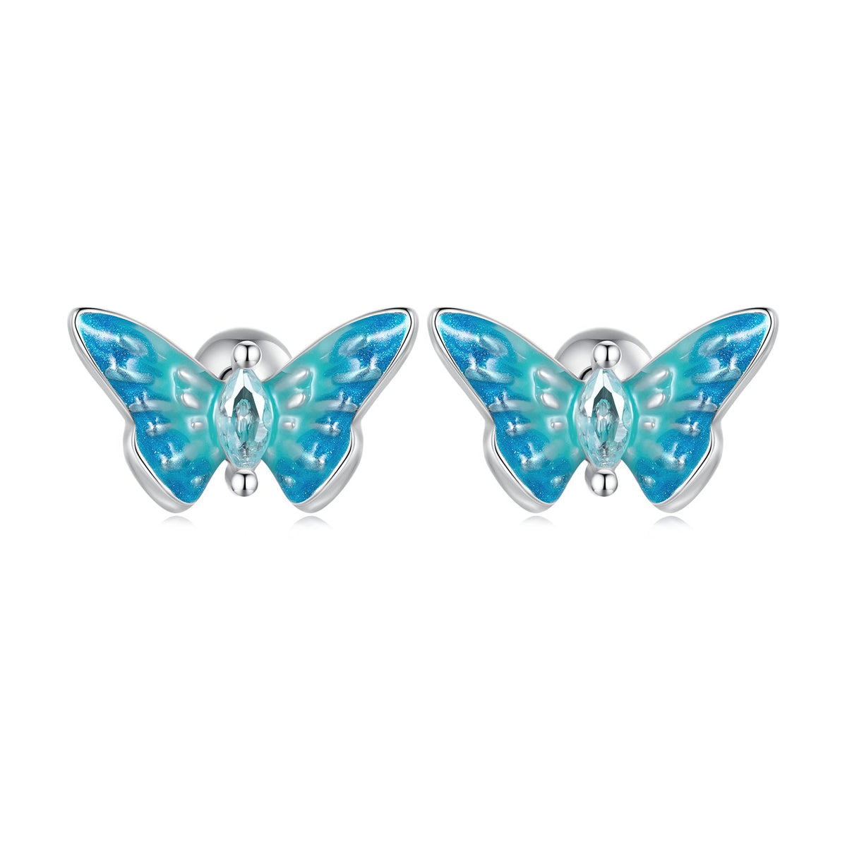 925 Sterling Silver Earrings with Enamel and CZ for Women