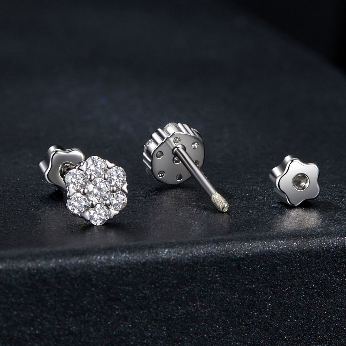 925 Sterling Silver Moissanite 0.15ct/0.027ct Earrings for Women