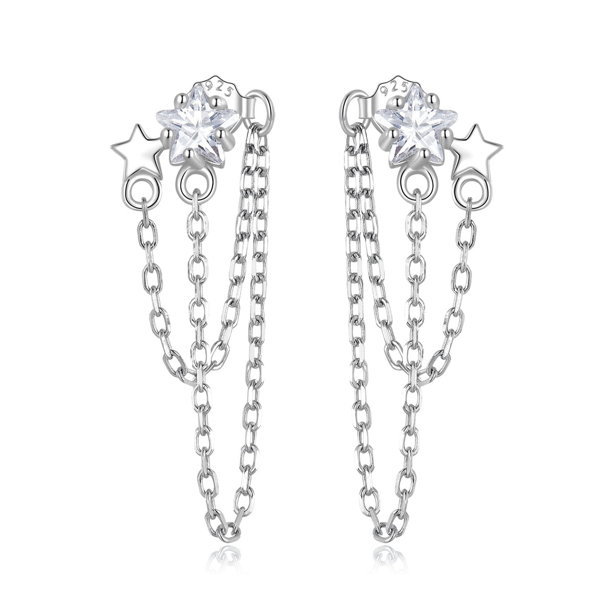 S925 Sterling Silver Pavé CZ Earrings, 0.9cm for Women