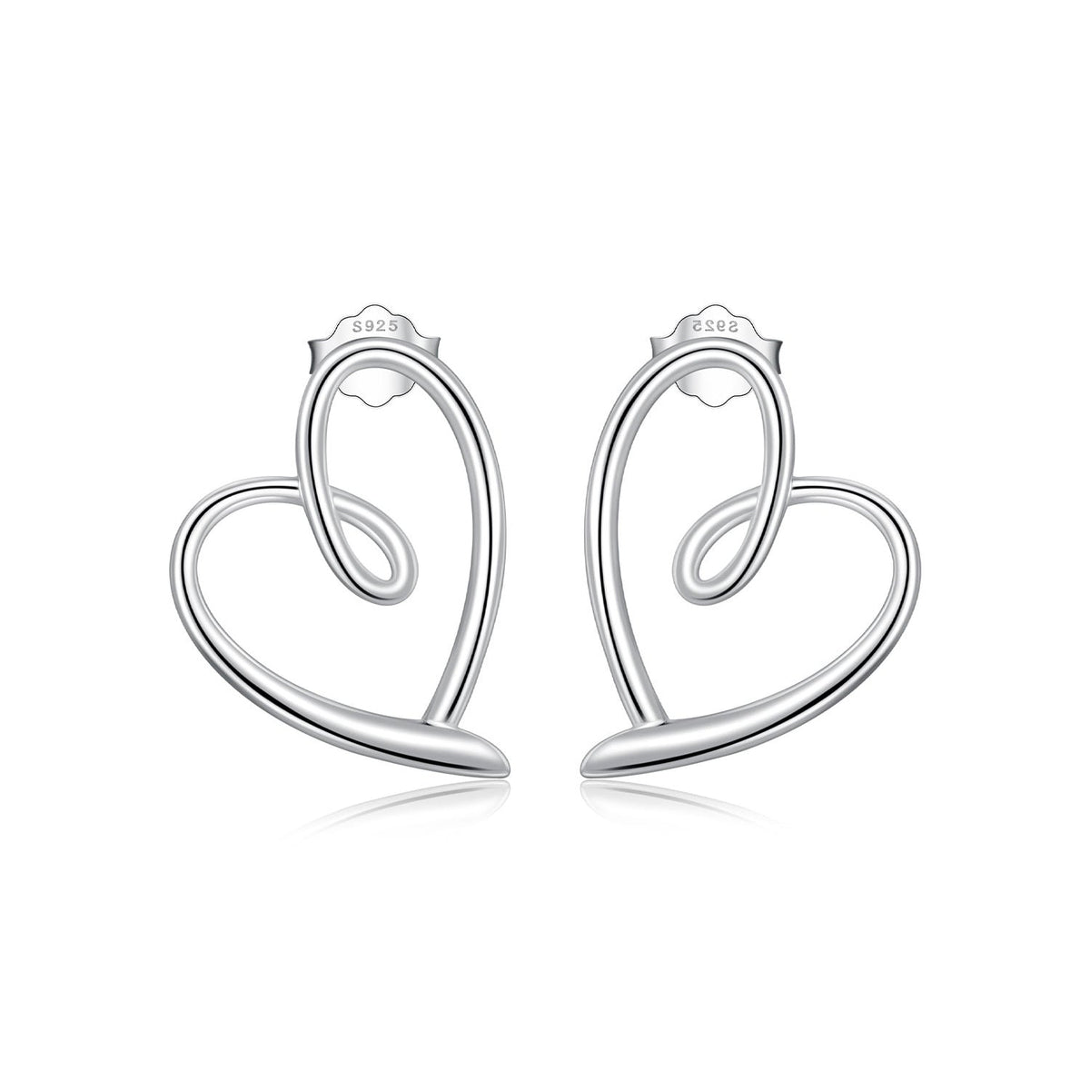 925 Sterling Silver Earrings for Women - 19x14mm, Platinum Plated