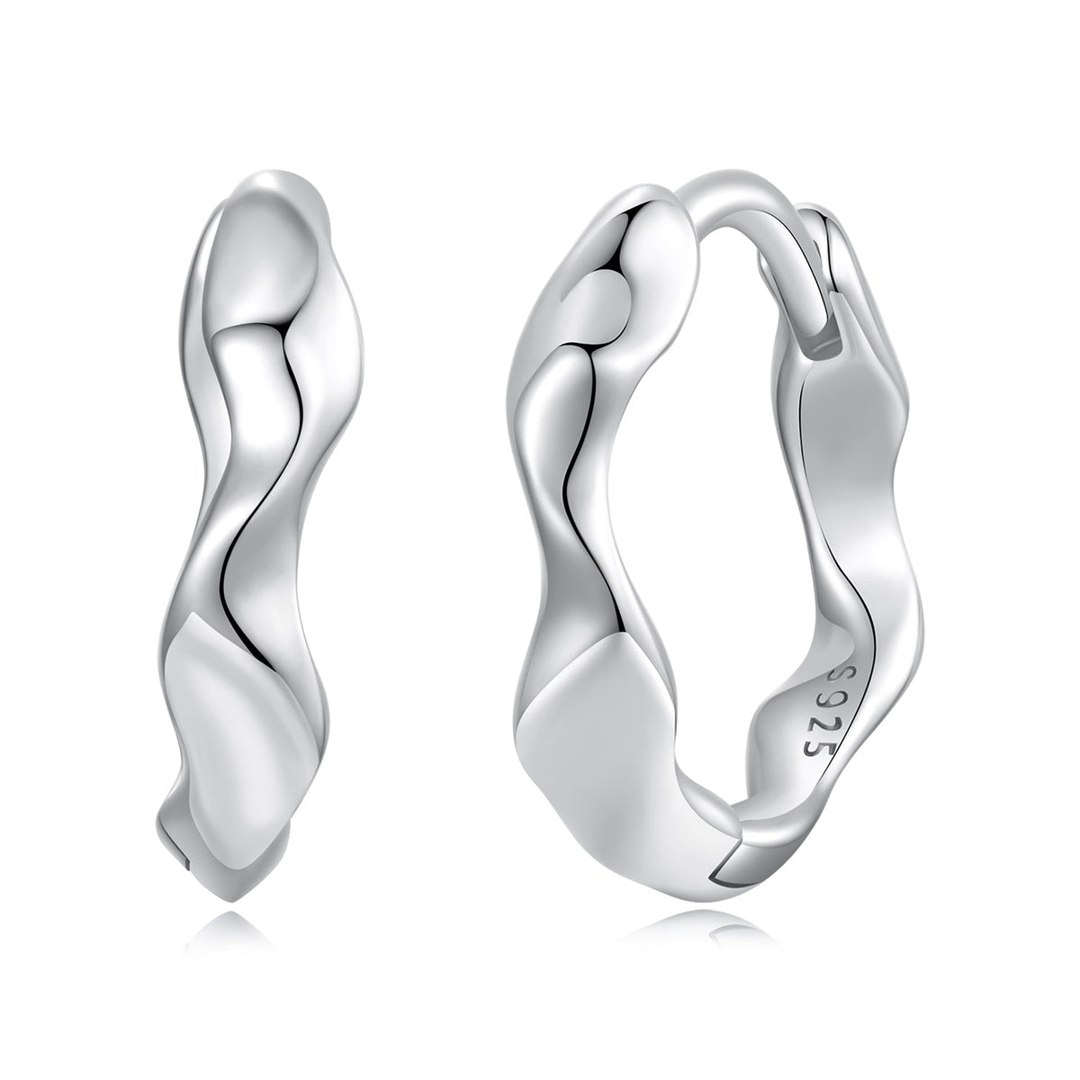 925 Sterling Silver White Gold Plated Earrings
