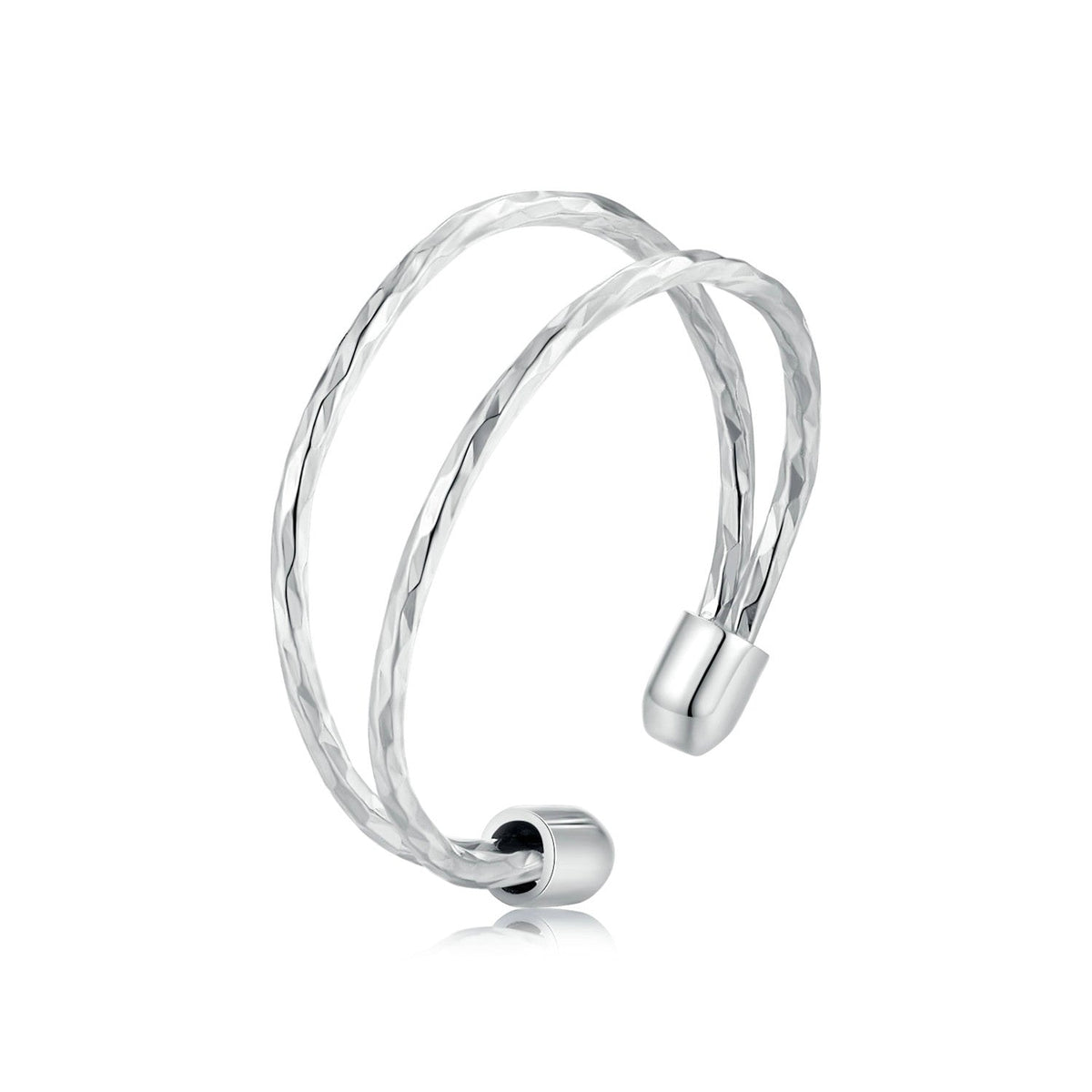 925 Sterling Silver & White Gold Plated Ring for Women - Stylish Width 2.3-6.3mm