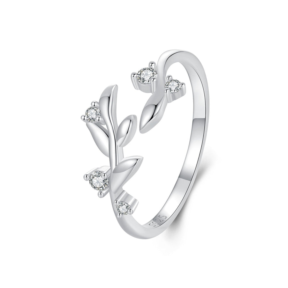 925 Sterling Silver Pave Setting CZ 1.5mm Ring