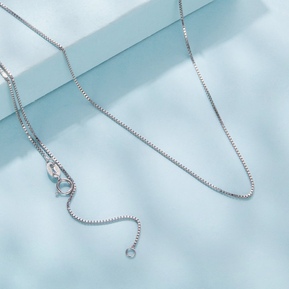 925 Sterling Silver + Plated White Gold Necklace 40cm for Women