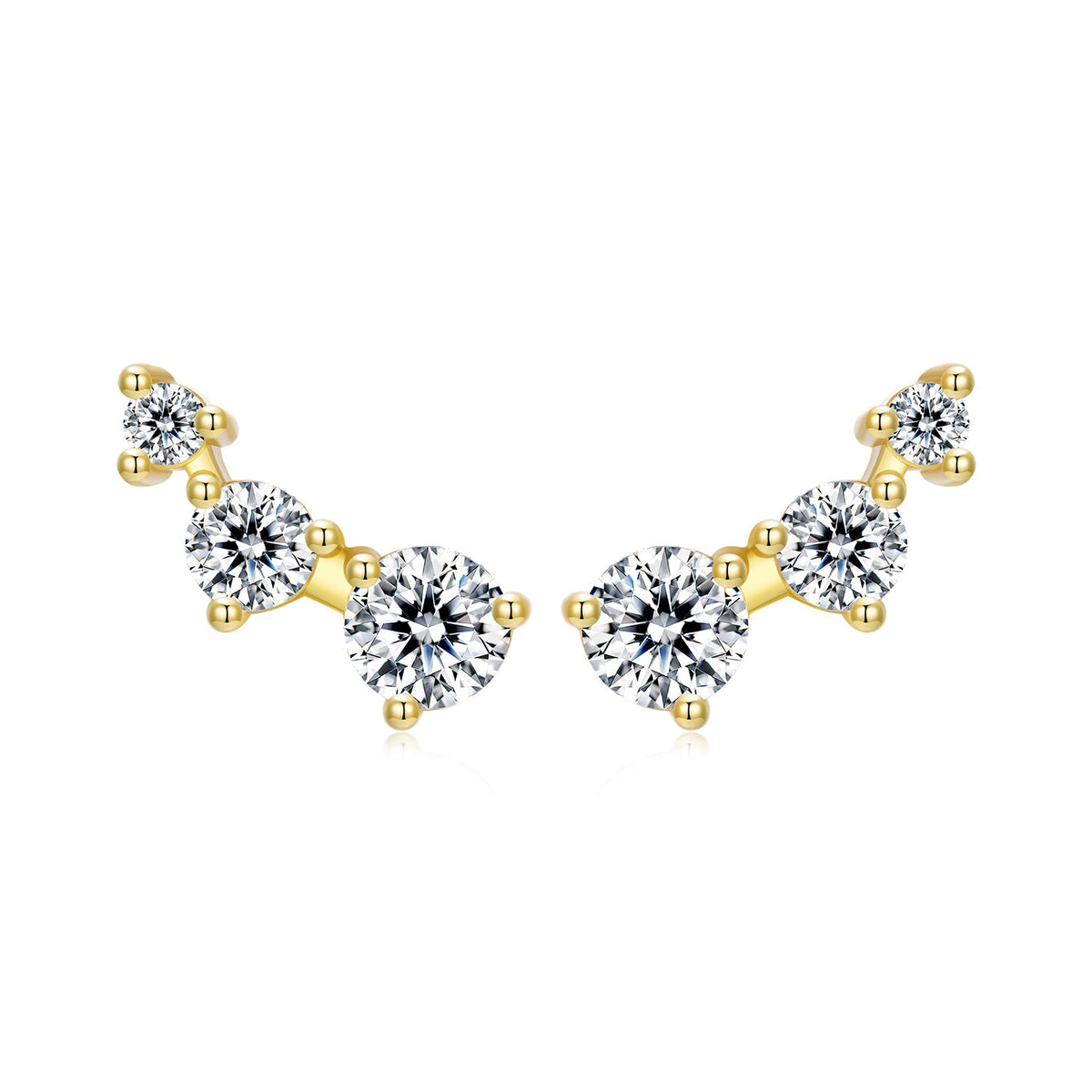925 Sterling Silver Earrings with Pavé Setting CZ | Size 0.6*1.45cm for Women