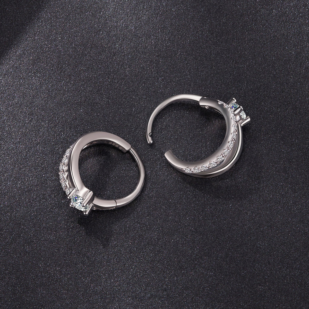 925 Sterling Silver Moissanite 0.3ct Earrings Size 1.2*0.6cm for Women