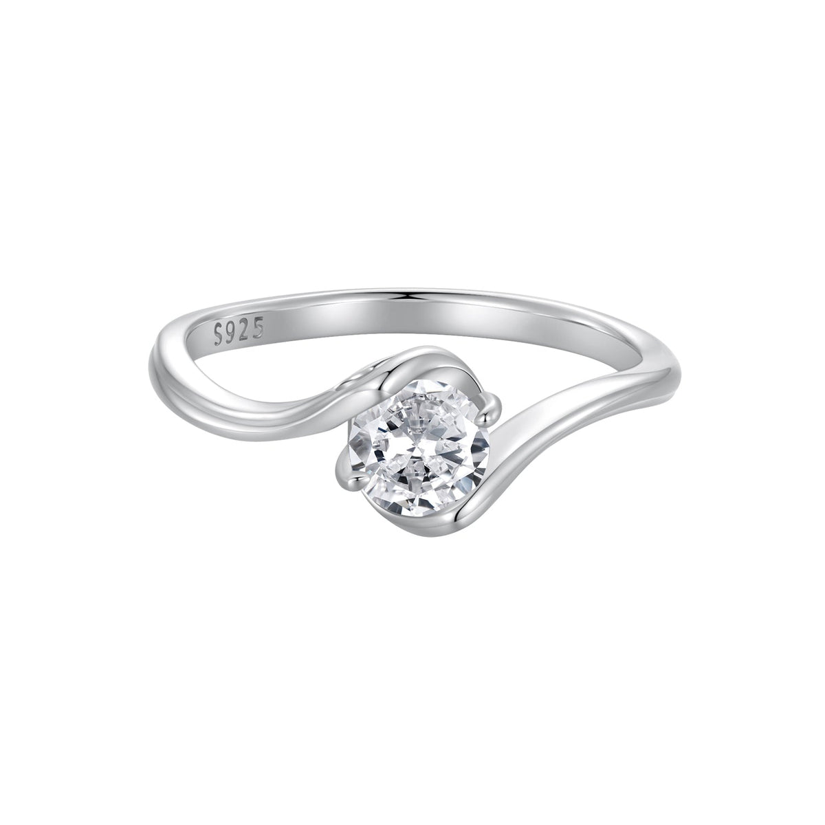 925 Sterling Silver 5mm Moissanite Ring for Women