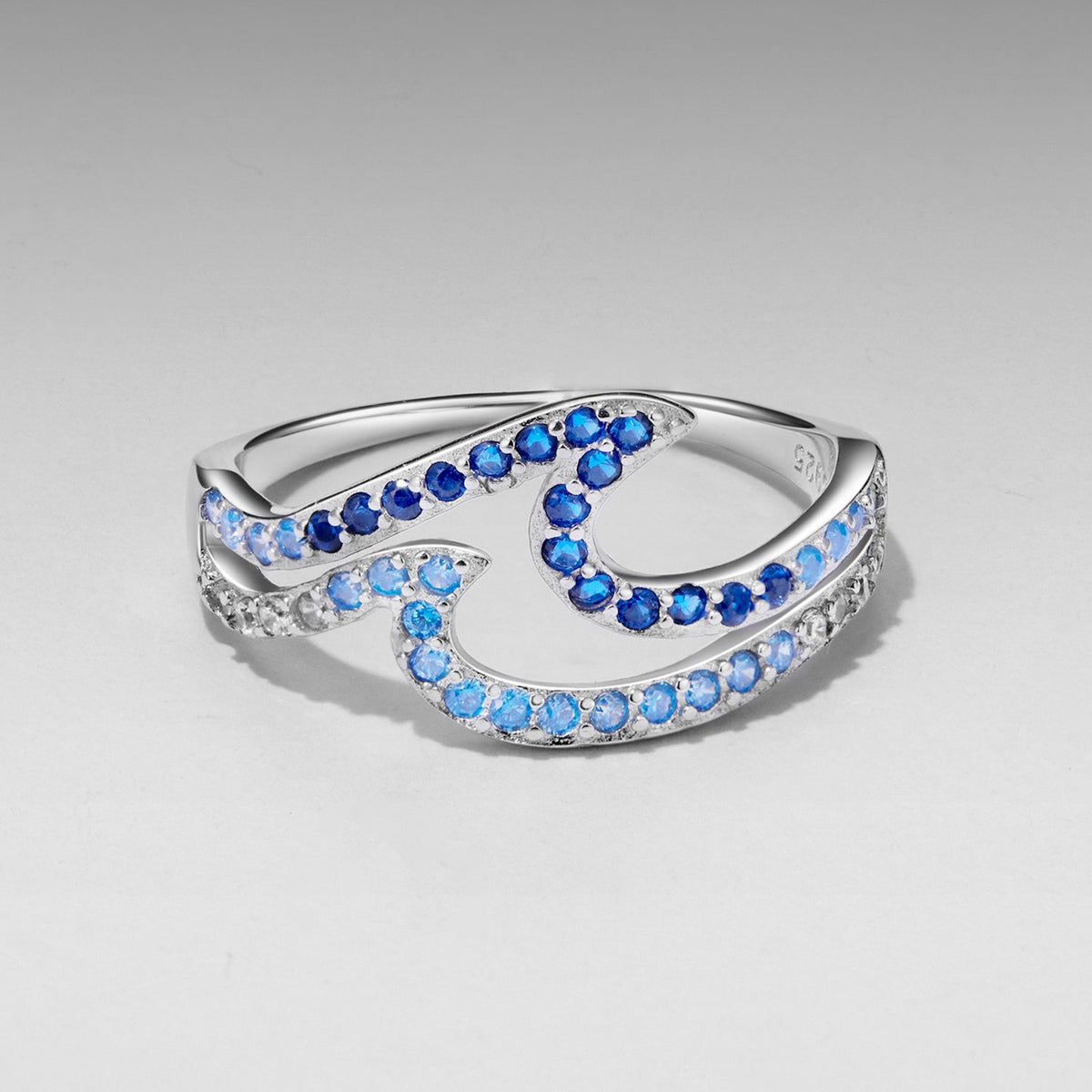 925 Sterling Silver Size 6.0 White Gold Plated CZ Ring for Women