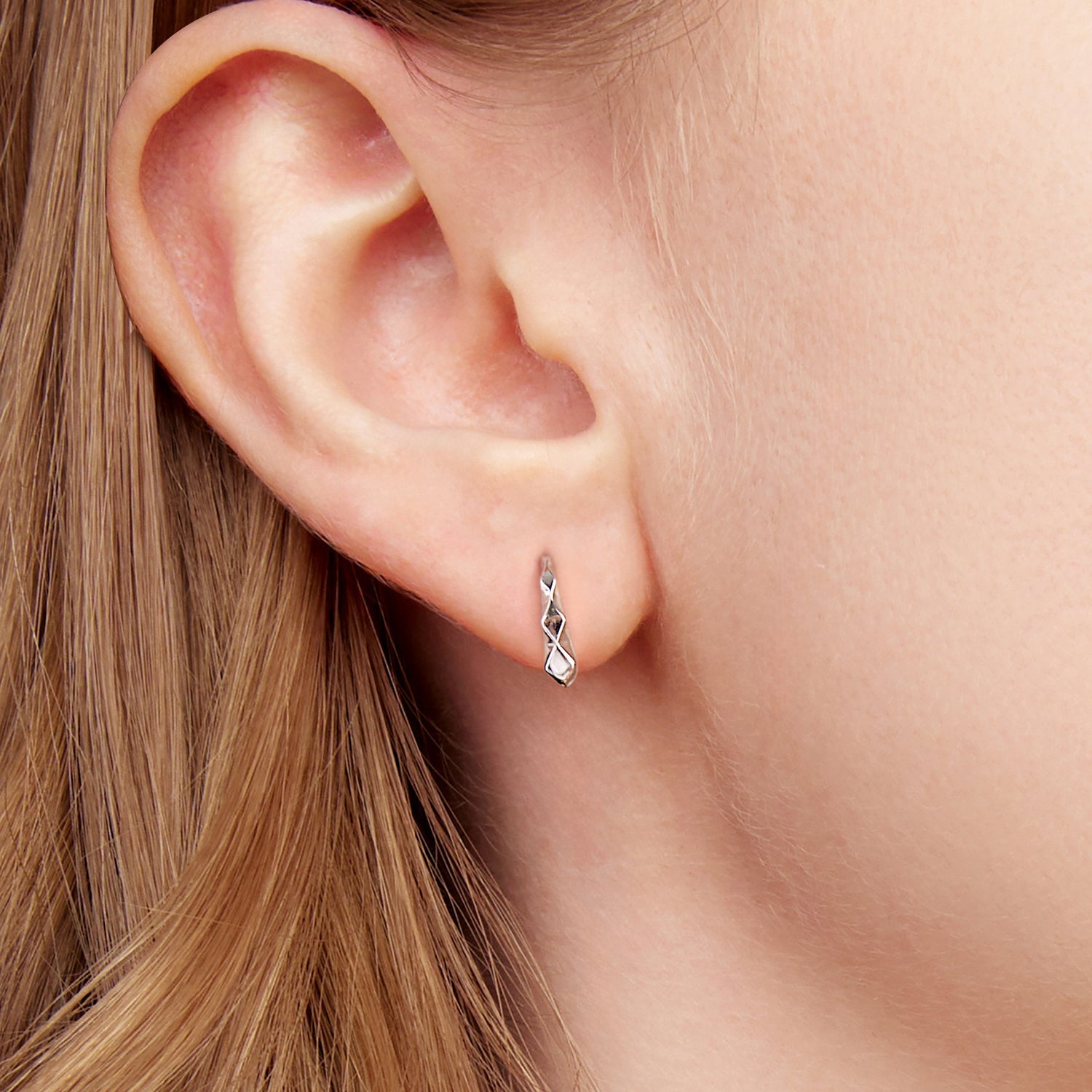 925 Sterling Silver White Gold Plated Earrings