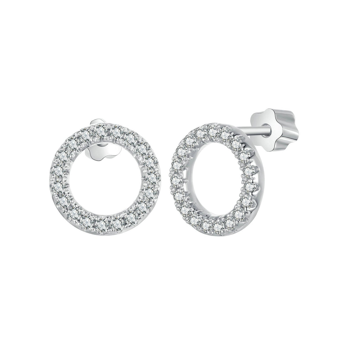 925 Sterling Silver 10mm Moissanite Earrings for Women