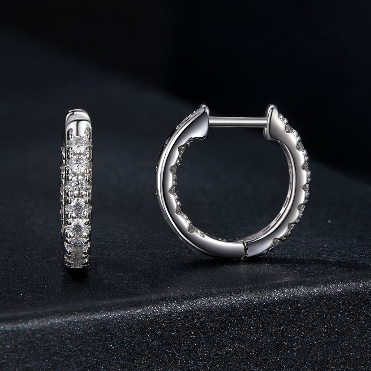 925 Sterling Silver 0.023 Carat Moissanite Earrings for Women
