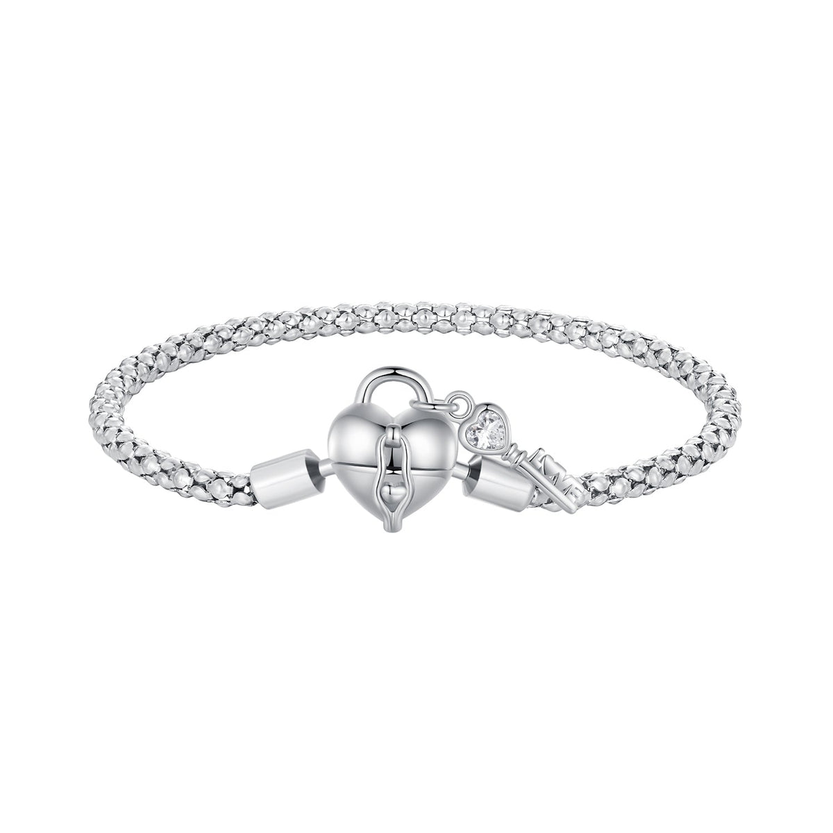 925 Sterling Silver Pavé Setting CZ Bracelet Size 17.0 for Women