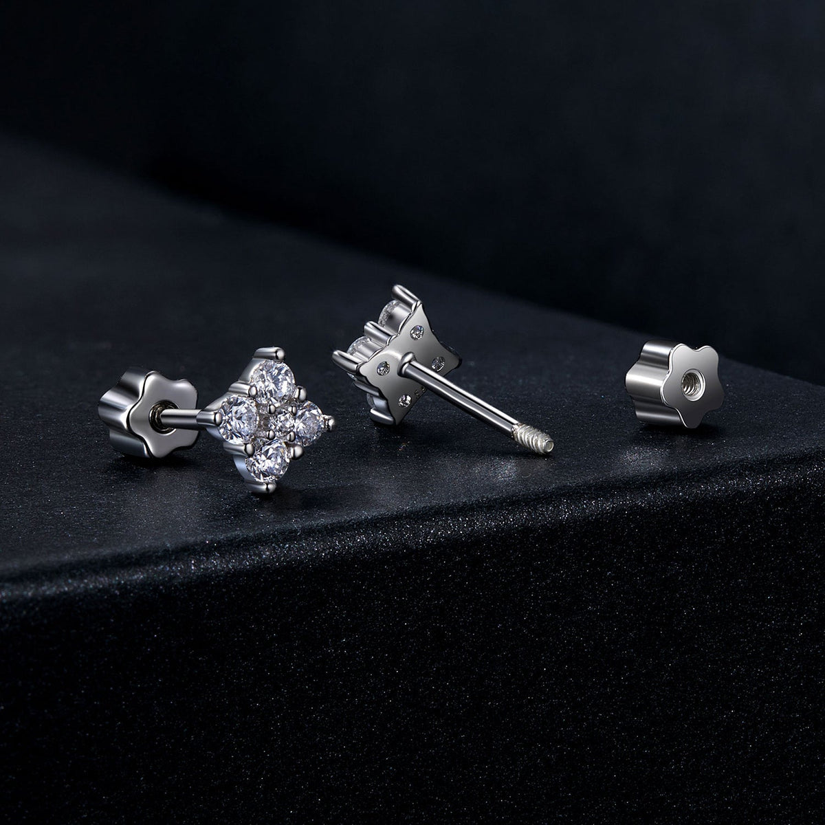 925 Sterling Silver 10mm Moissanite Earrings for Women