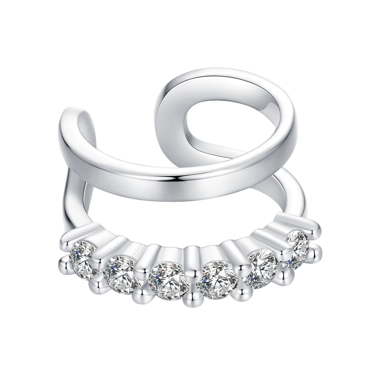925 Sterling Silver Earrings with Pavé Setting CZ in Platinum