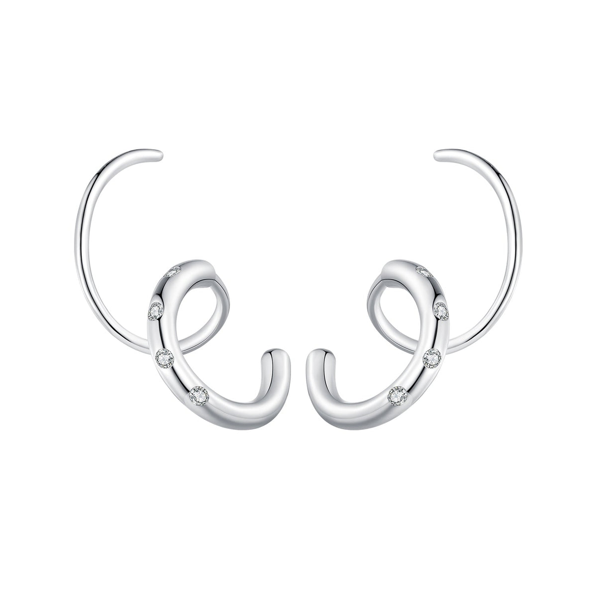 925 Sterling Silver CZ Pavé Earrings for Women