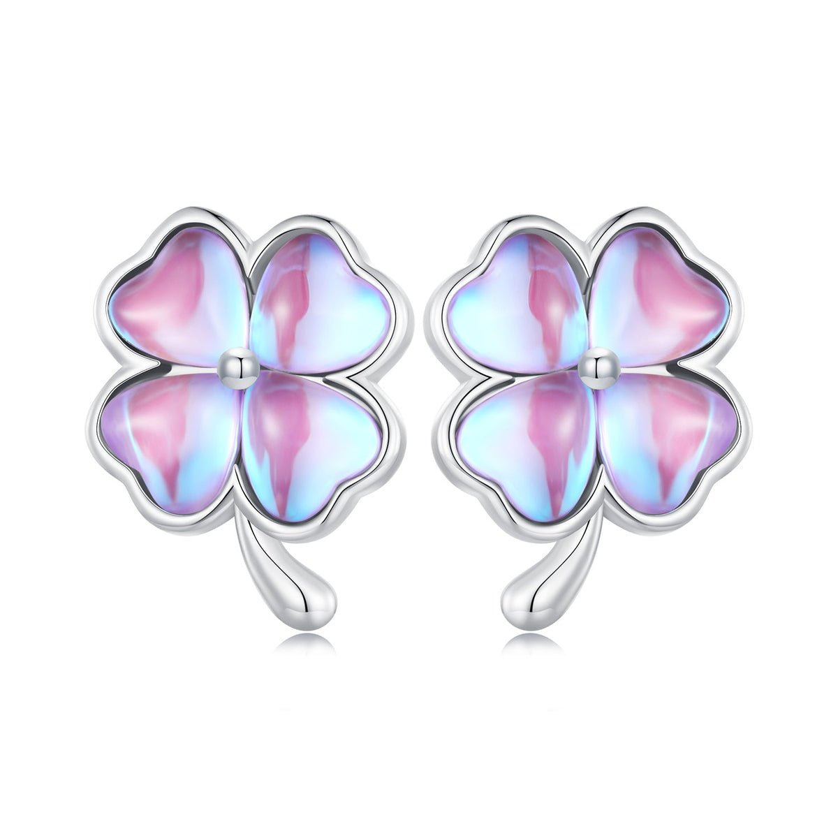 925 Sterling Silver Transparent Glass Earrings for Women