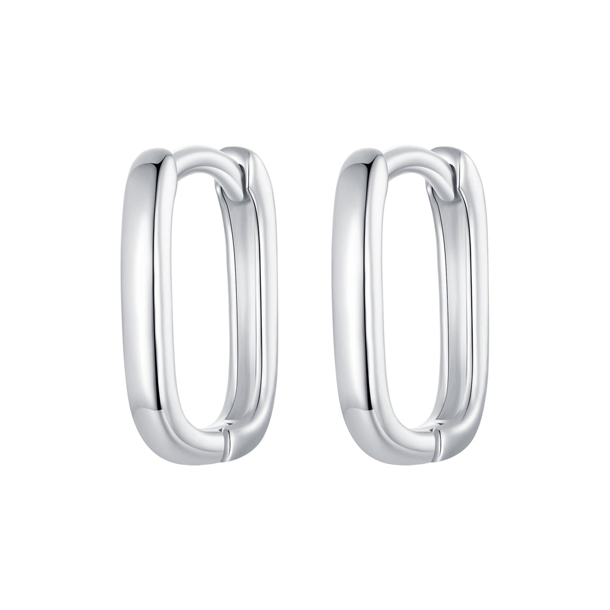925 Sterling Silver Earrings 10*2mm with White Gold Plating for Women