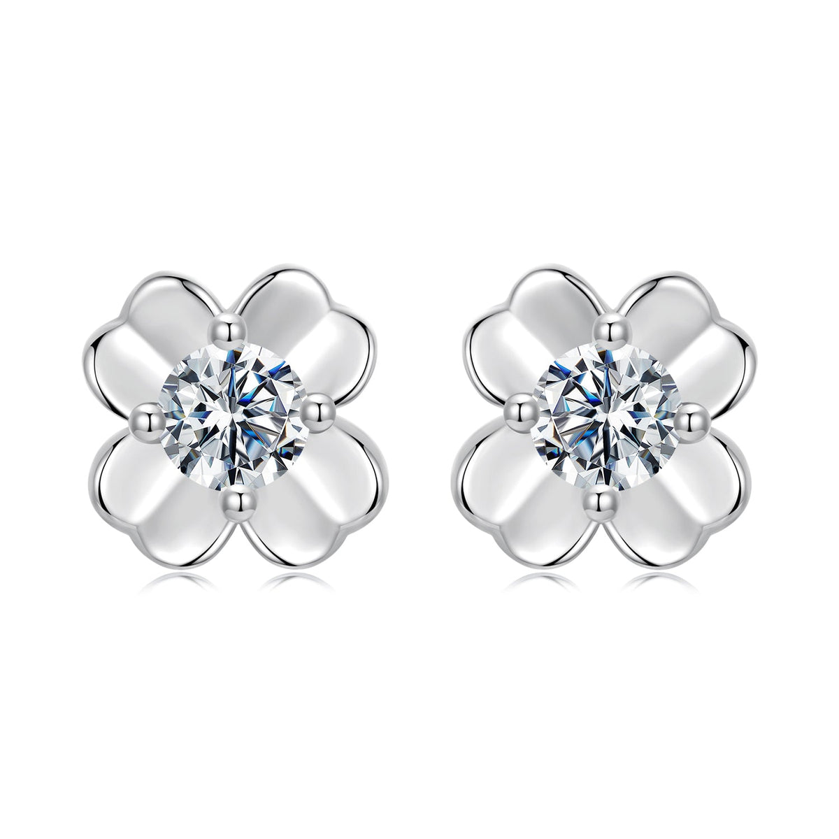925 Sterling Silver Moissanite Earrings 0.6cm for Women
