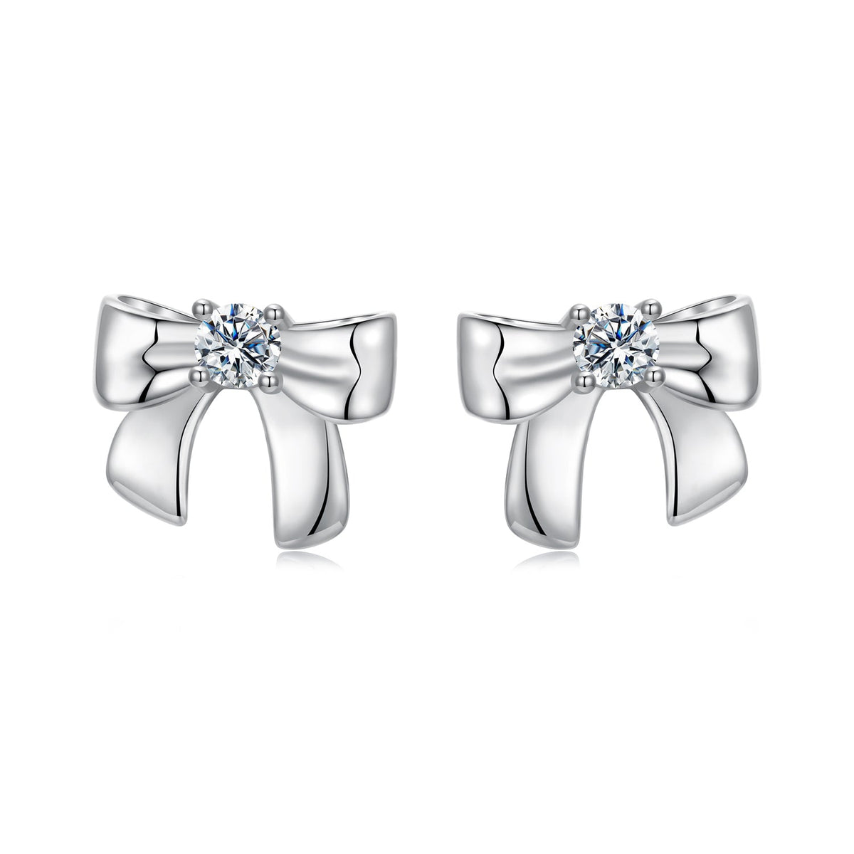 925 Sterling Silver Moissanite Earrings 0.3 cm for Women