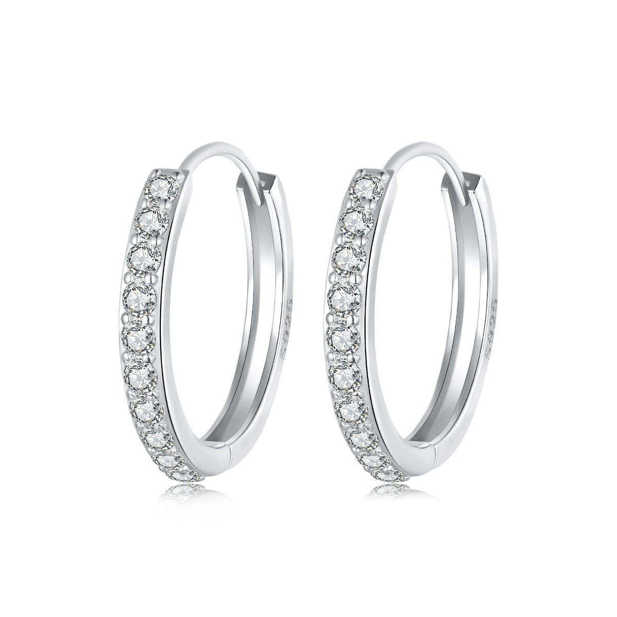 925 Sterling Silver Pavé Setting Gold Plated Earrings for Women