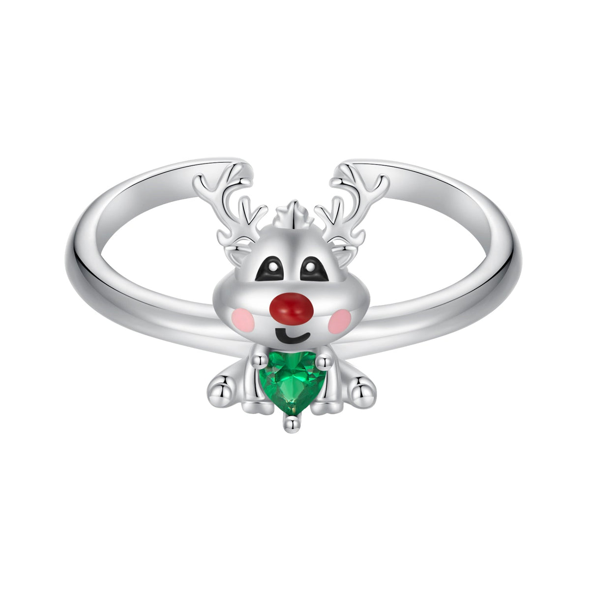 925 Sterling Silver Enamel Pavé CZ Ring