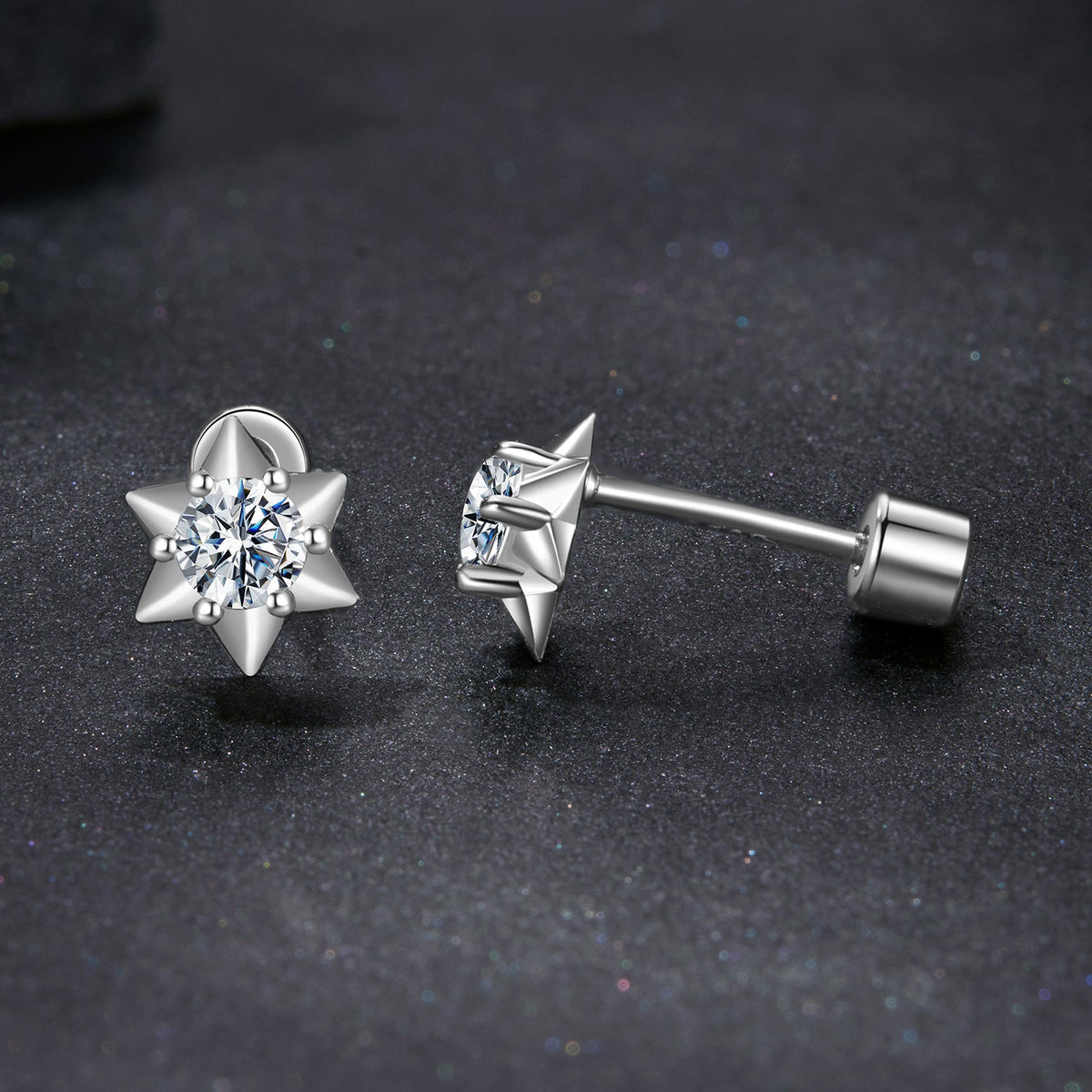 925 Sterling Silver Moissanite 0.10 Carat Earrings for Women