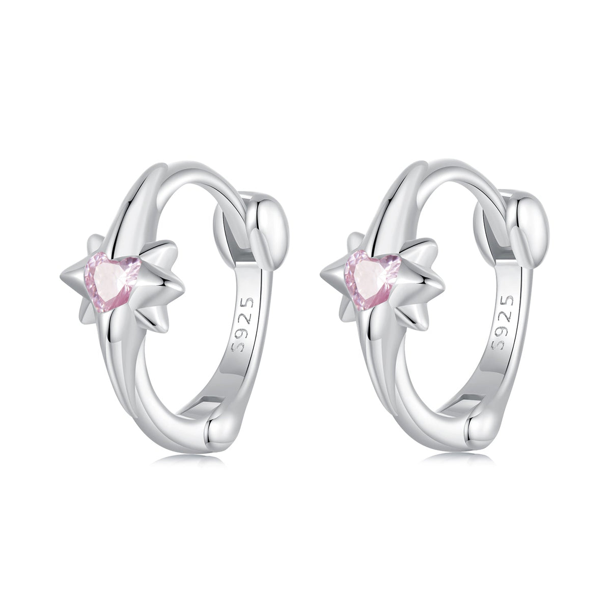 925 Sterling Silver White Gold Plated Earrings with CZ for Women