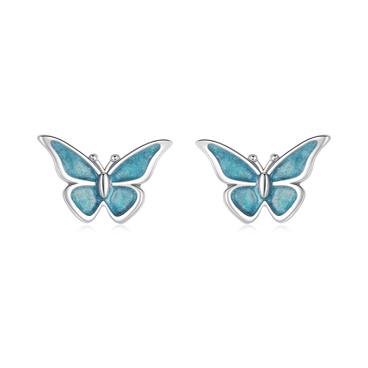 925 Sterling Silver Enamel Oxidized Earrings Size 0.7*1.1cm for Women