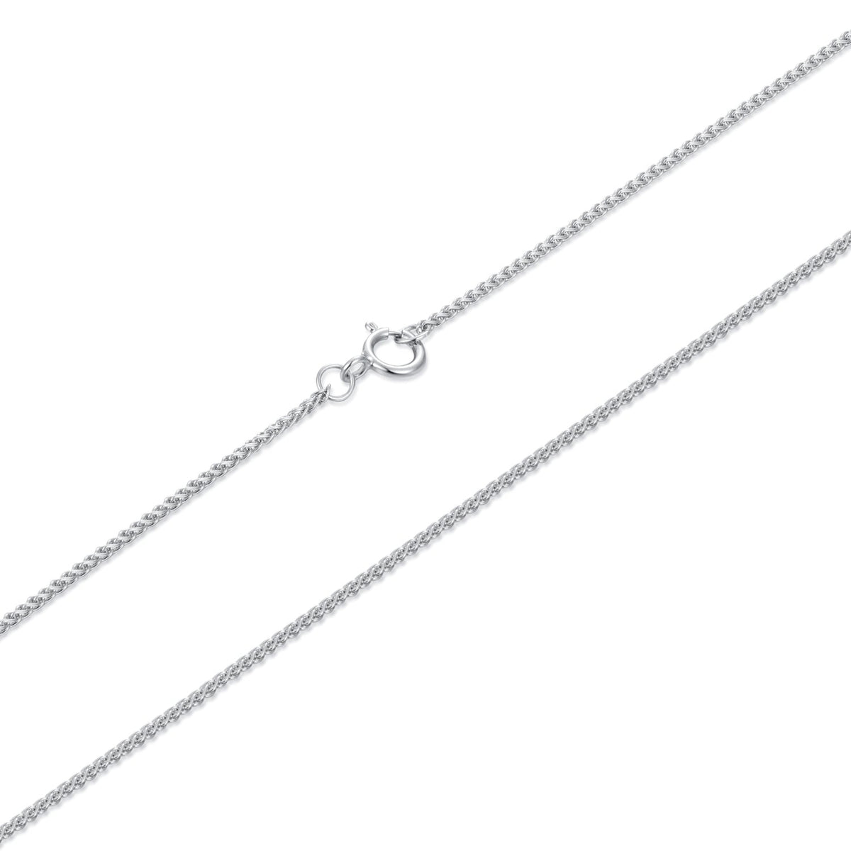 925 Sterling Silver + Plated White Gold 40cm Necklace