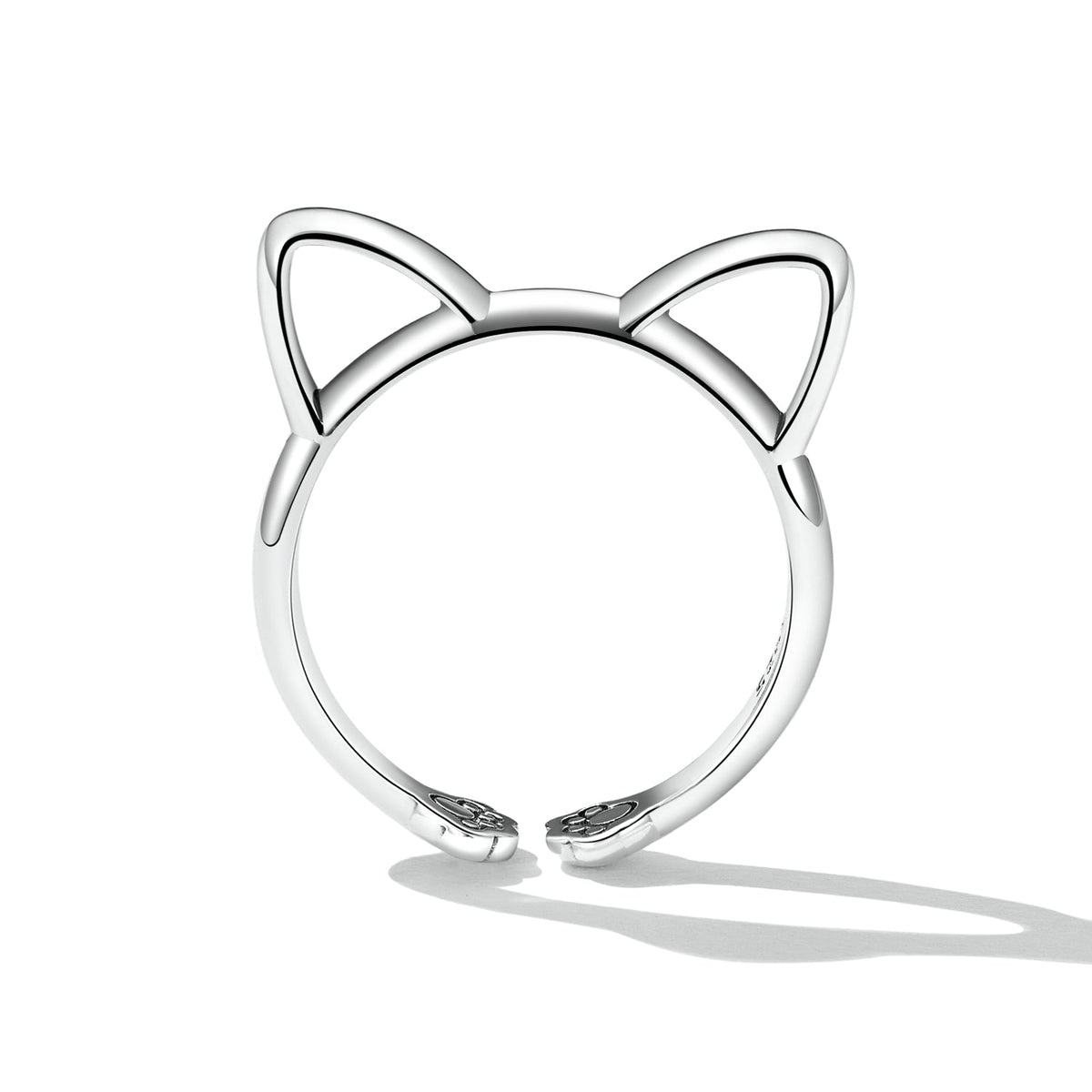 925 Sterling Silver Oxidized Paw Design Ring