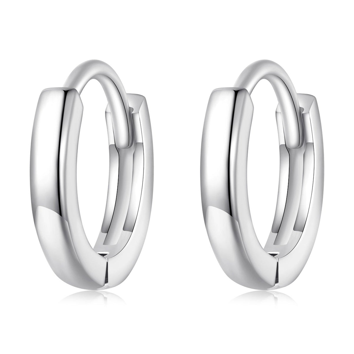 925 Sterling Silver Earrings for Women - Style A, 1.1x0.2cm, Platinum Plated