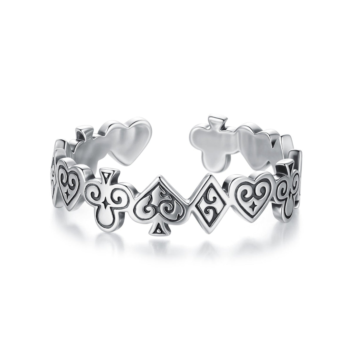 925 Sterling Silver Oxidized Silver 0.5cm Ring