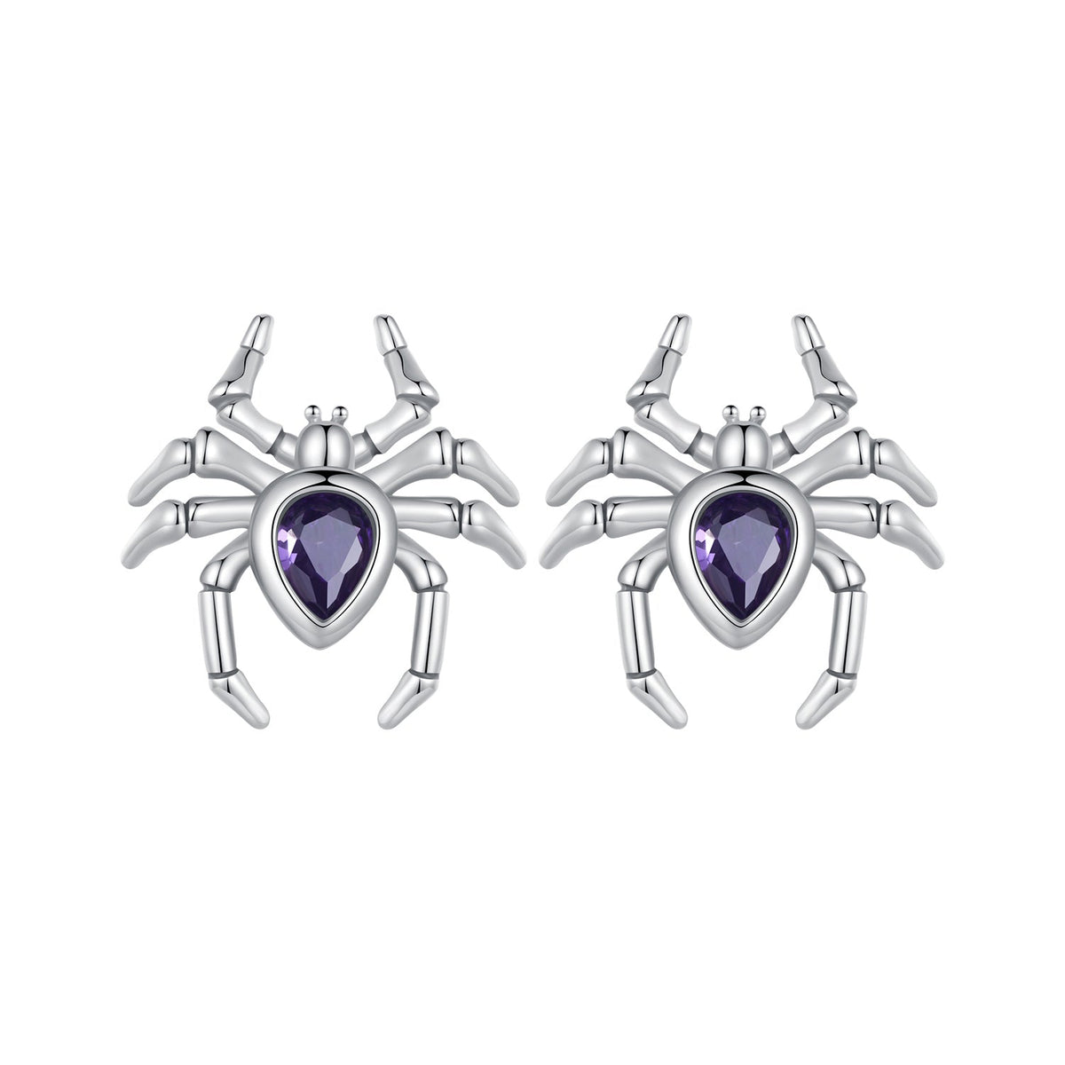 925 Sterling Silver Earrings with Pavé Setting CZ, Size 13*12mm