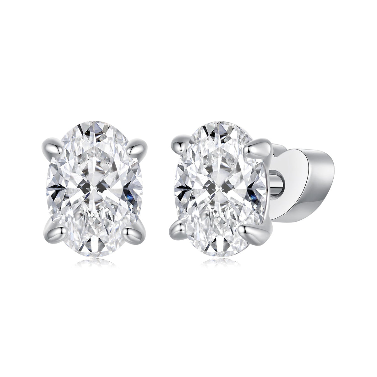 925 Sterling Silver Earrings with Pavé Setting CZ, 0.7*0.5cm, for Women