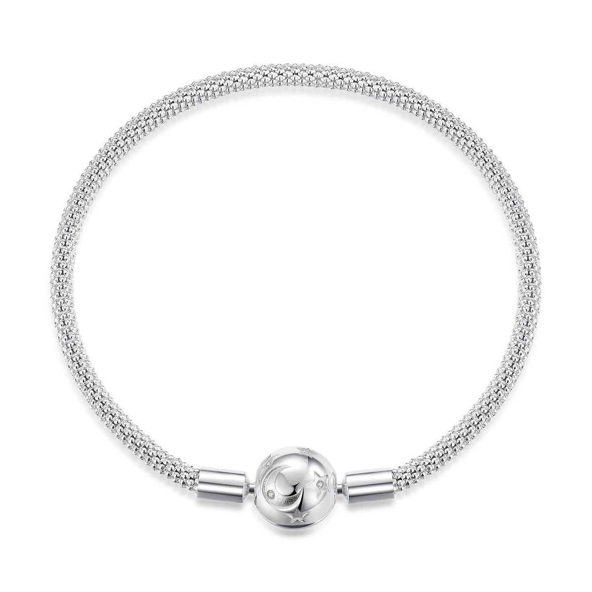 925 Sterling Silver CZ Pavé Setting Bracelet, Size 17.0 for Women